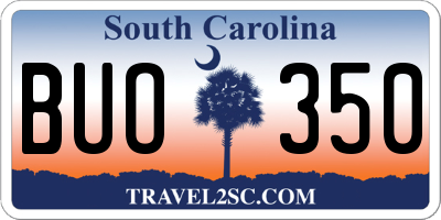 SC license plate BUO350