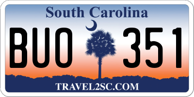 SC license plate BUO351