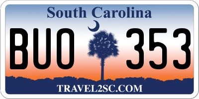 SC license plate BUO353
