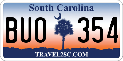 SC license plate BUO354