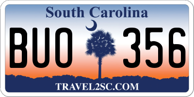 SC license plate BUO356