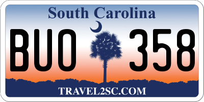 SC license plate BUO358