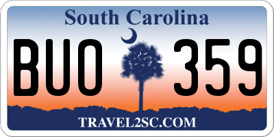 SC license plate BUO359
