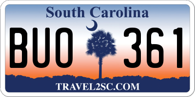 SC license plate BUO361