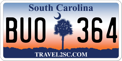 SC license plate BUO364