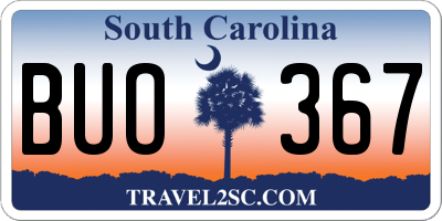 SC license plate BUO367