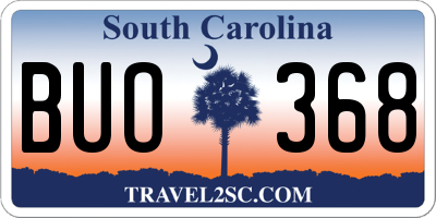 SC license plate BUO368