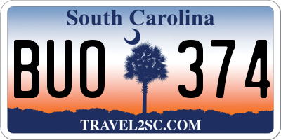 SC license plate BUO374