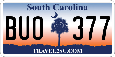 SC license plate BUO377