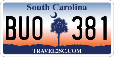 SC license plate BUO381