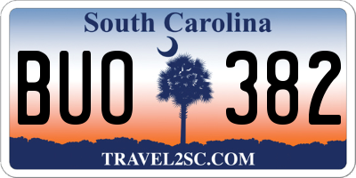 SC license plate BUO382