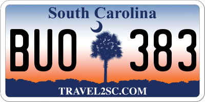 SC license plate BUO383