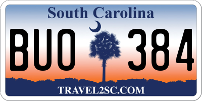 SC license plate BUO384