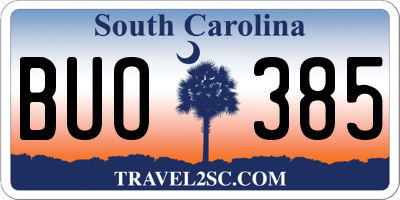SC license plate BUO385