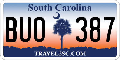 SC license plate BUO387