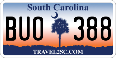SC license plate BUO388