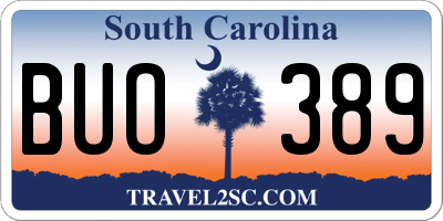 SC license plate BUO389