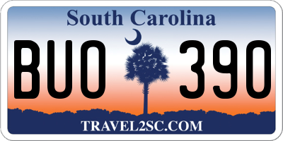 SC license plate BUO390