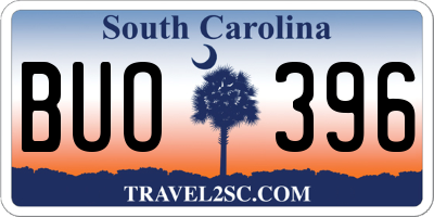 SC license plate BUO396