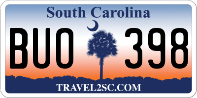 SC license plate BUO398