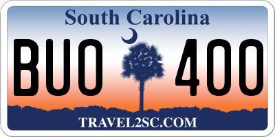 SC license plate BUO400