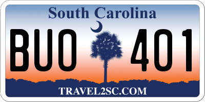 SC license plate BUO401