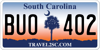 SC license plate BUO402
