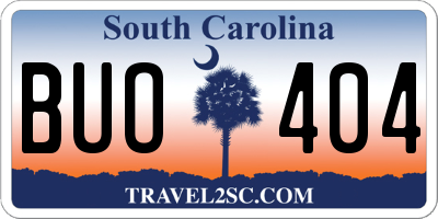 SC license plate BUO404