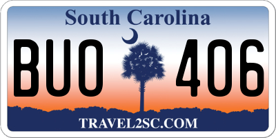 SC license plate BUO406