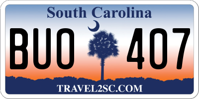 SC license plate BUO407