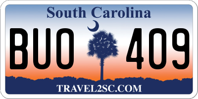 SC license plate BUO409
