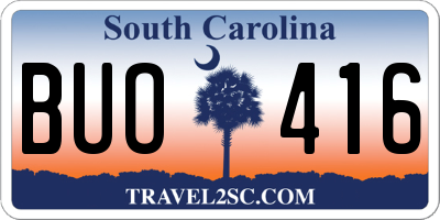 SC license plate BUO416