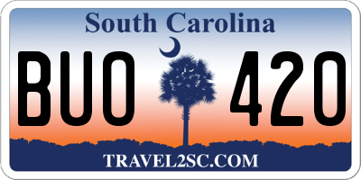 SC license plate BUO420