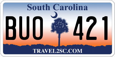 SC license plate BUO421