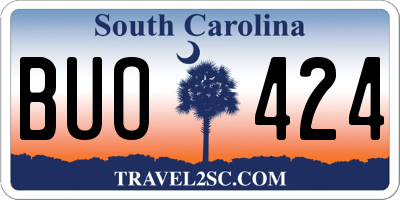 SC license plate BUO424