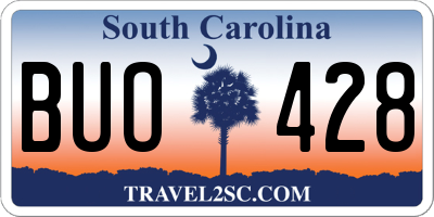 SC license plate BUO428