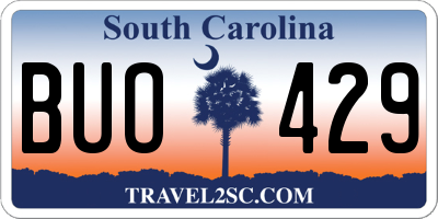 SC license plate BUO429
