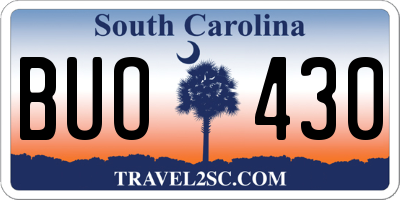 SC license plate BUO430