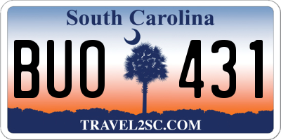 SC license plate BUO431