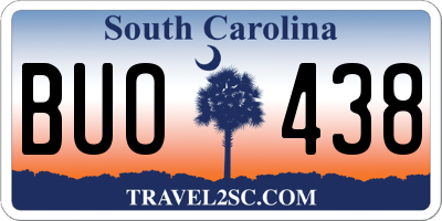 SC license plate BUO438
