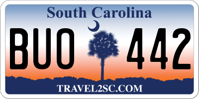 SC license plate BUO442