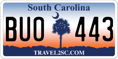 SC license plate BUO443