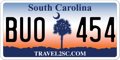 SC license plate BUO454