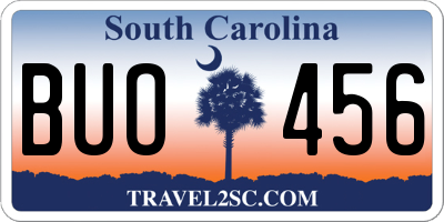 SC license plate BUO456