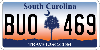 SC license plate BUO469