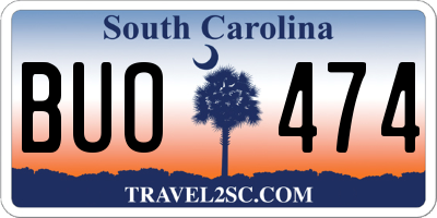 SC license plate BUO474