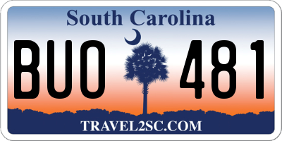 SC license plate BUO481