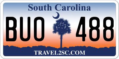 SC license plate BUO488