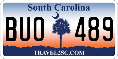 SC license plate BUO489
