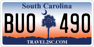 SC license plate BUO490